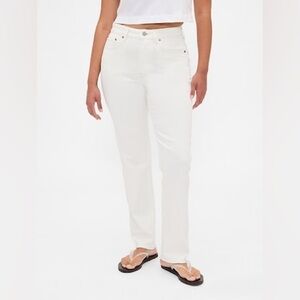 LOFT Women's White Straight Leg Jeans